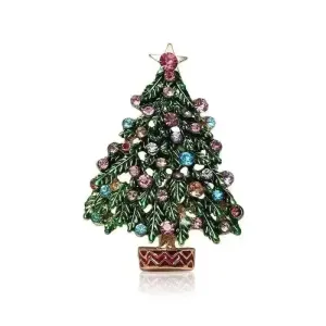 🌟 Meiberry Jewelry Christmas Tree Brooch - Elegance in Festive Sparkles 🌟