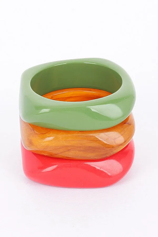040725 The 3 Set Colors Radiant Harmony Resin Bangle