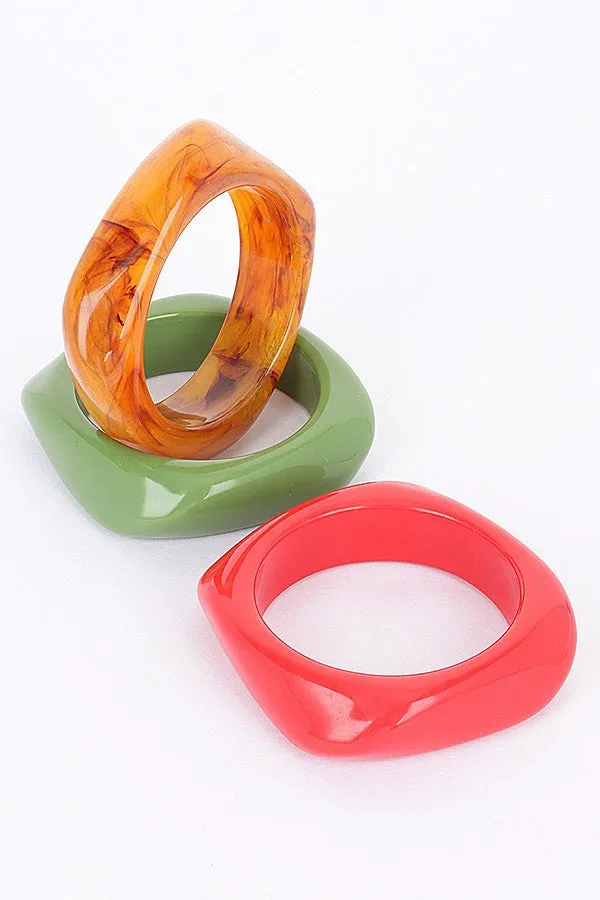 040725 The 3 Set Colors Radiant Harmony Resin Bangle