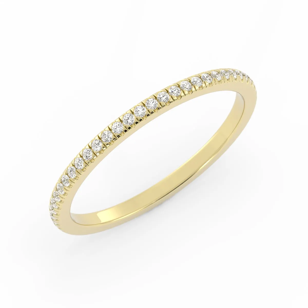 10K Yellow Gold Round Lab Grown Diamond Eternity 1.7mm Wedding Band