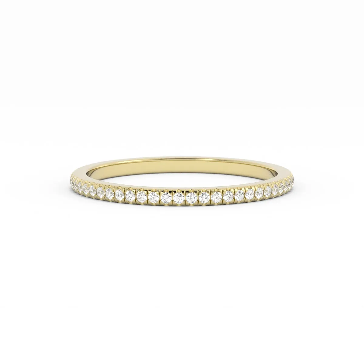 10K Yellow Gold Round Lab Grown Diamond Eternity 1.7mm Wedding Band