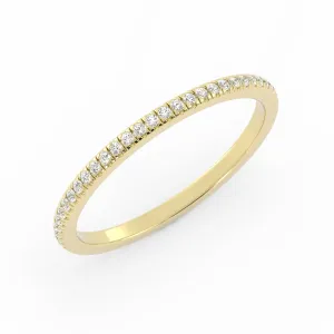 10K Yellow Gold Round Lab Grown Diamond Eternity 1.7mm Wedding Band