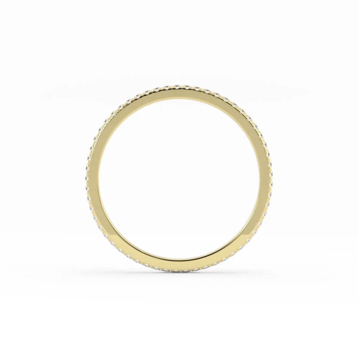 10K Yellow Gold Round Lab Grown Diamond Eternity 1.7mm Wedding Band