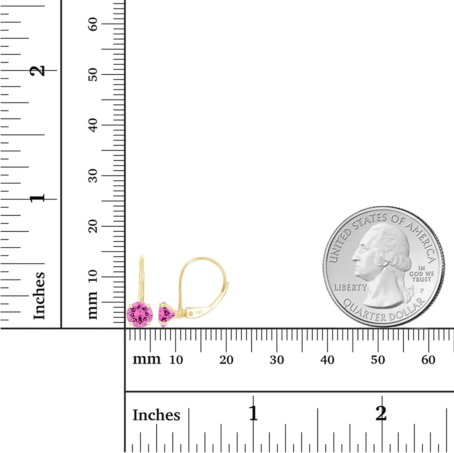 14k Gold Plated 925 Sterling Silver 5mm Round Hypoallergenic Genuine Birthstone Leverback Earrings