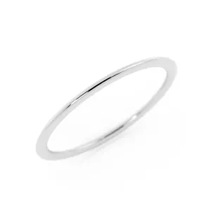 14K White Gold High Polish Domed 1mm Wedding Band