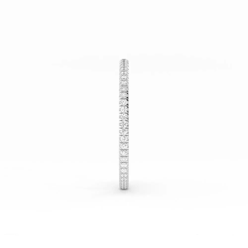 14K White Gold Round Lab Grown Diamond Eternity 1.7mm Wedding Band