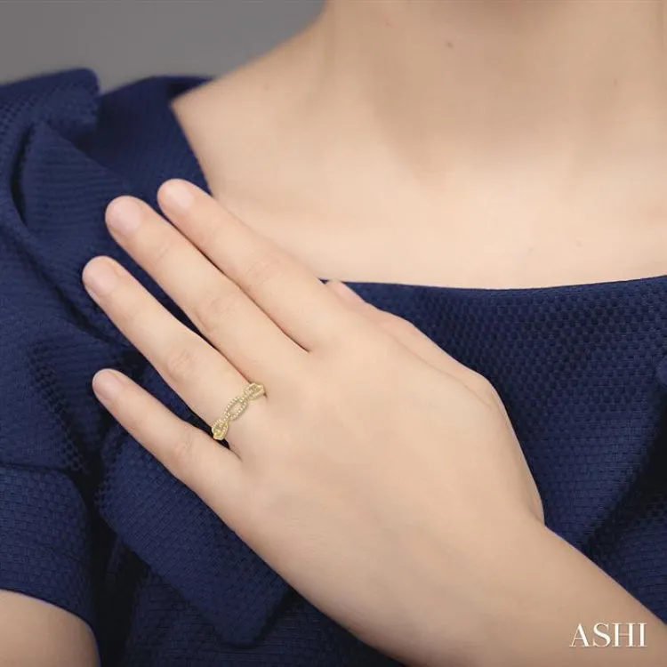 1/5 ctw Interlocked Links Round Cut Diamond Ladies Ring in 14K Yellow Gold