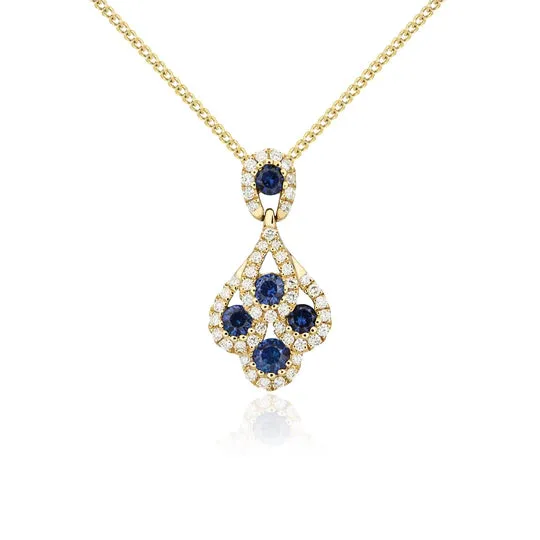 18ct Gold Sapphire & Diamond Peacock Pendant