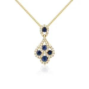18ct Gold Sapphire & Diamond Peacock Pendant