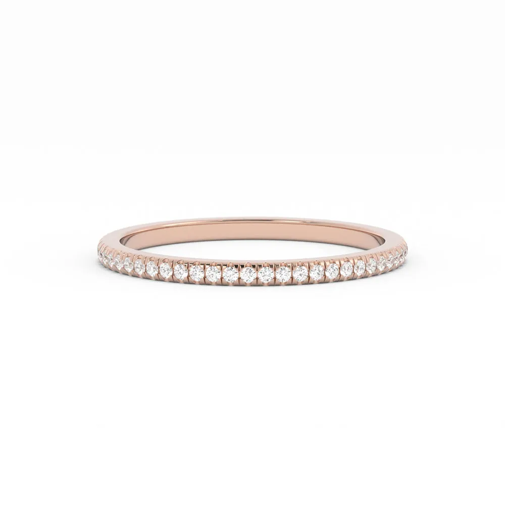 18K Rose Gold Moissanite Eternity 1.7mm Wedding Band