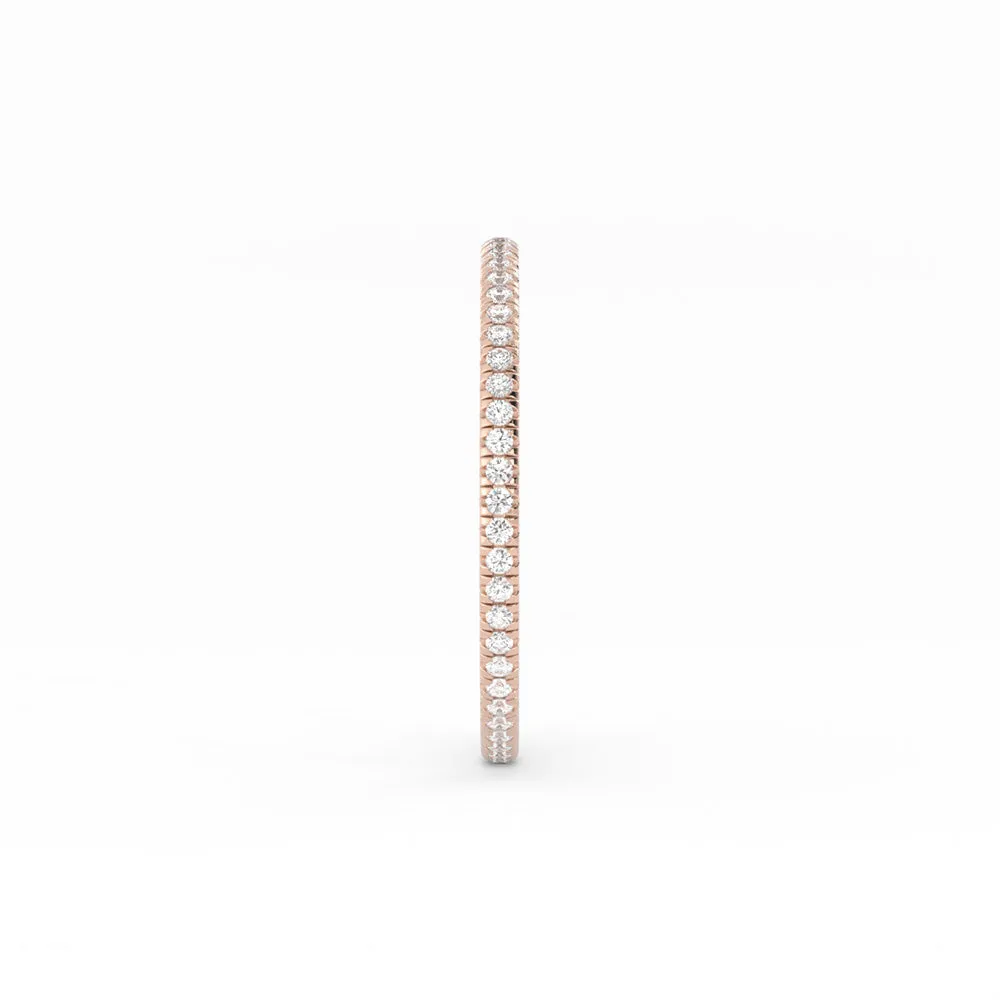18K Rose Gold Moissanite Eternity 1.7mm Wedding Band