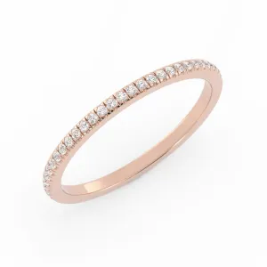18K Rose Gold Round Natural Diamond Eternity 1.7mm Wedding Band