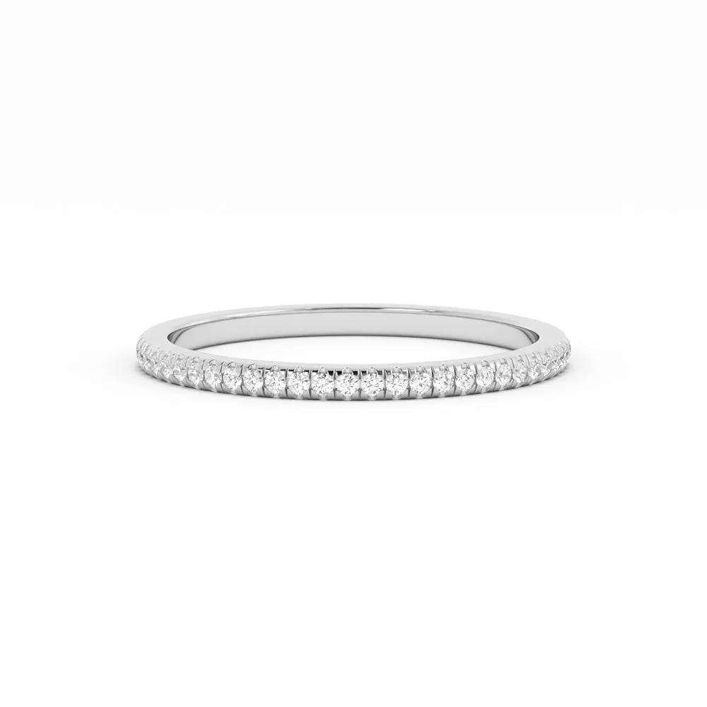 18K White Gold Round Lab Grown Diamond Eternity 1.7mm Wedding Band