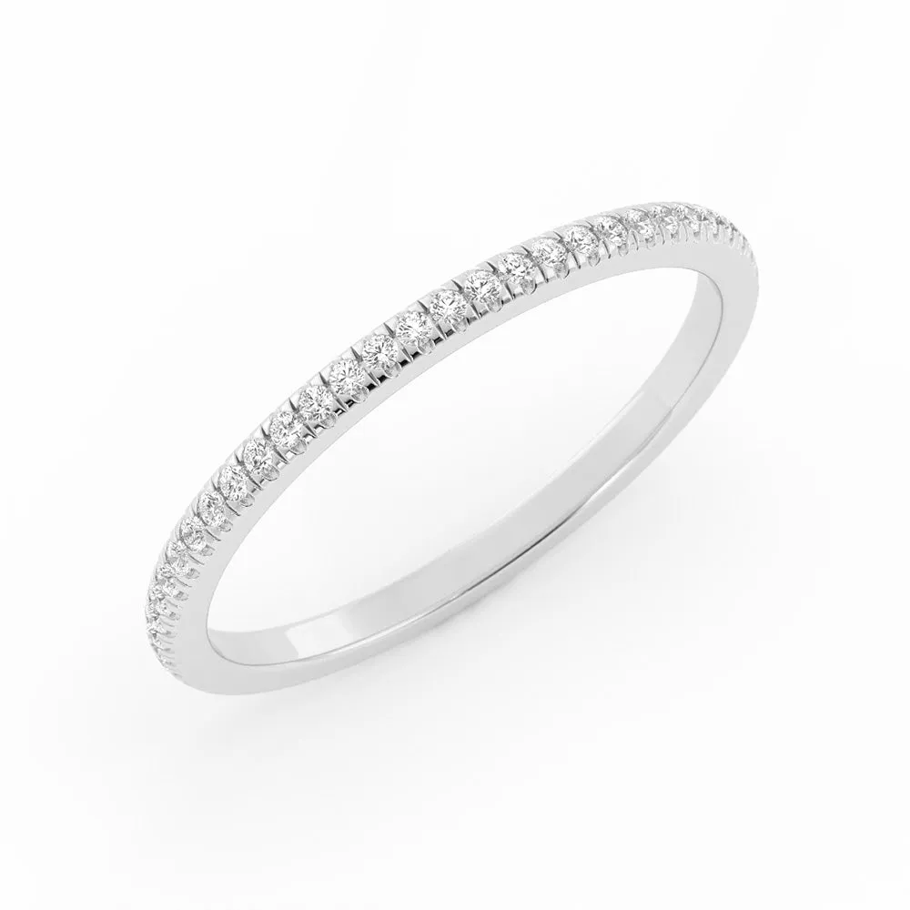 18K White Gold Round Lab Grown Diamond Eternity 1.7mm Wedding Band