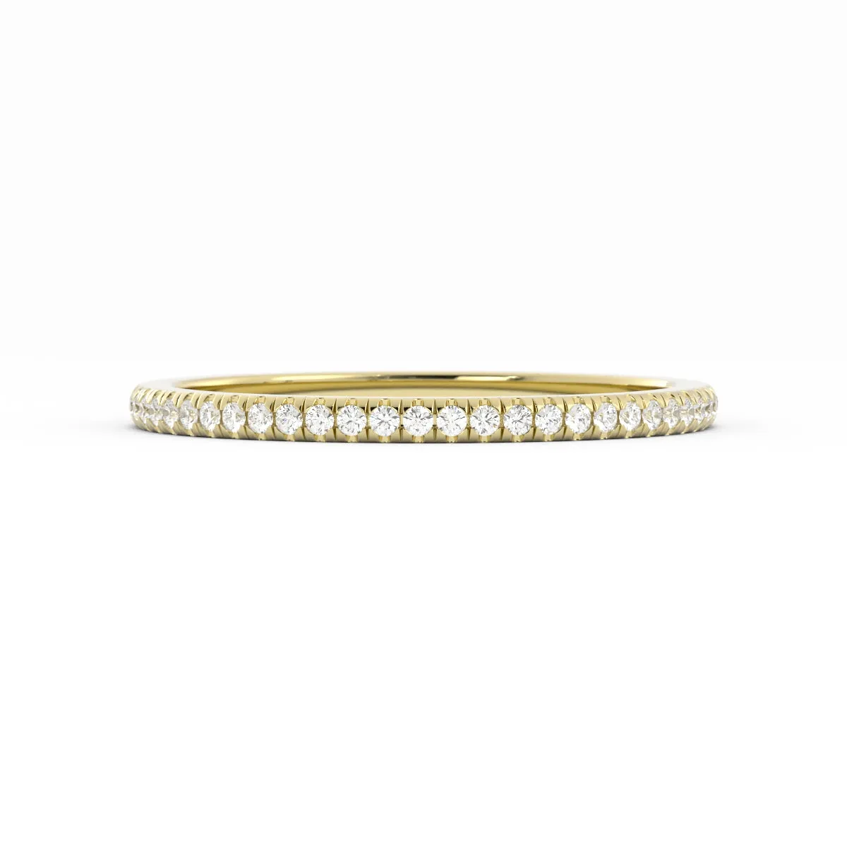 18K Yellow Gold Moissanite Eternity 1.7mm Wedding Band