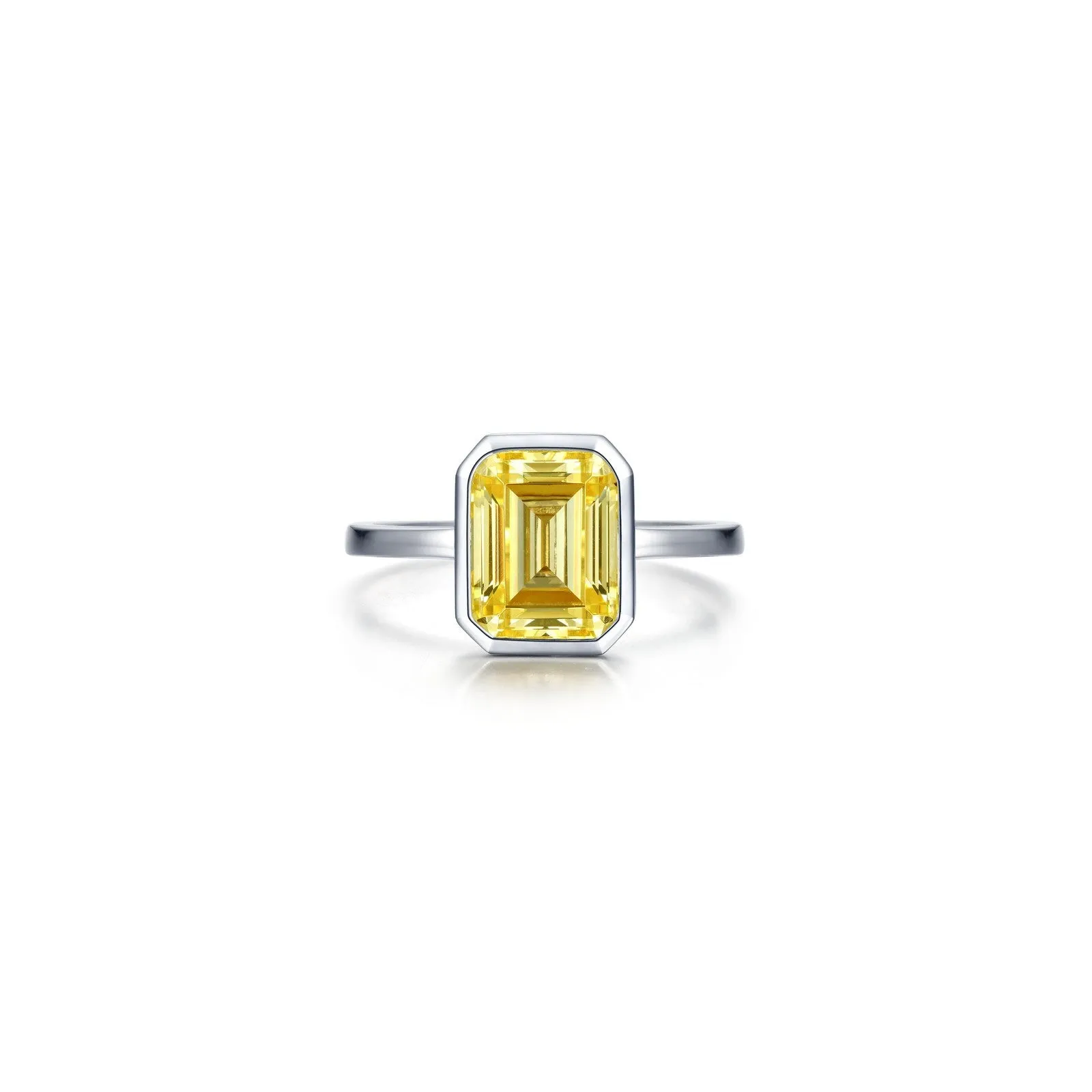 2.62 CTW Emerald-Cut Bezel-Set Ring