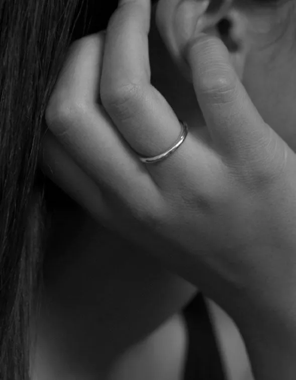 2mm Halo Band - Sterling Silver