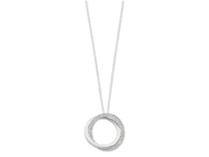 45cm Sterling Silver Double Circle Necklace
