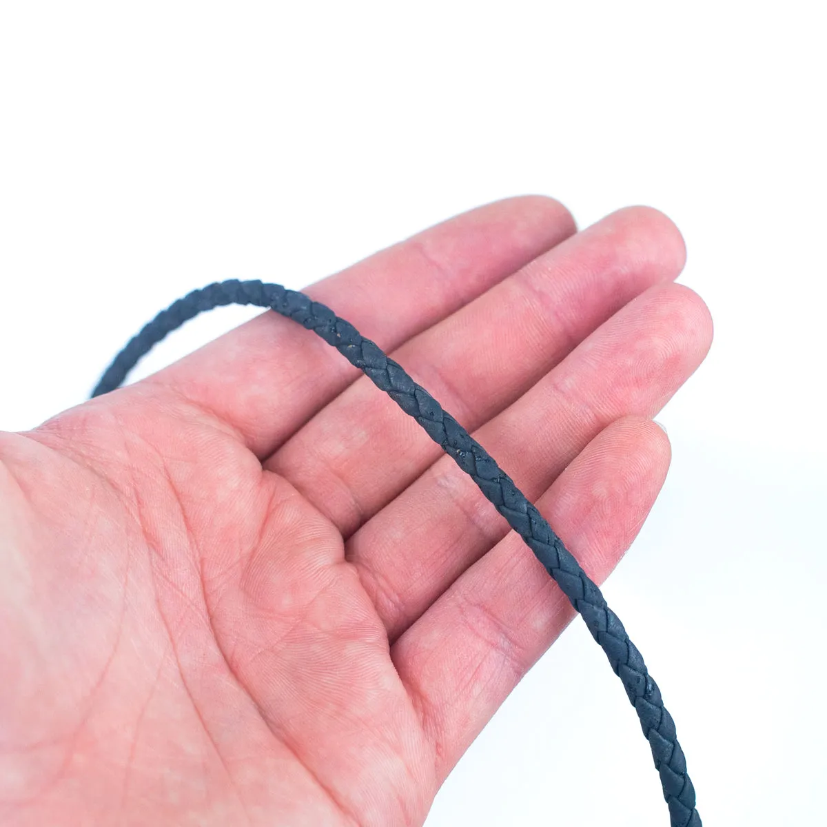 5mm Black/Blue Braided Cork Jewelry Crafting Cord COR-327 (10Meters)