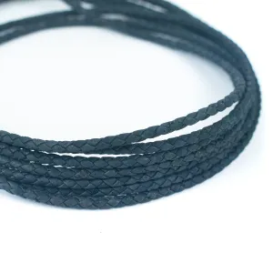 5mm Black/Blue Braided Cork Jewelry Crafting Cord COR-327 (10Meters)