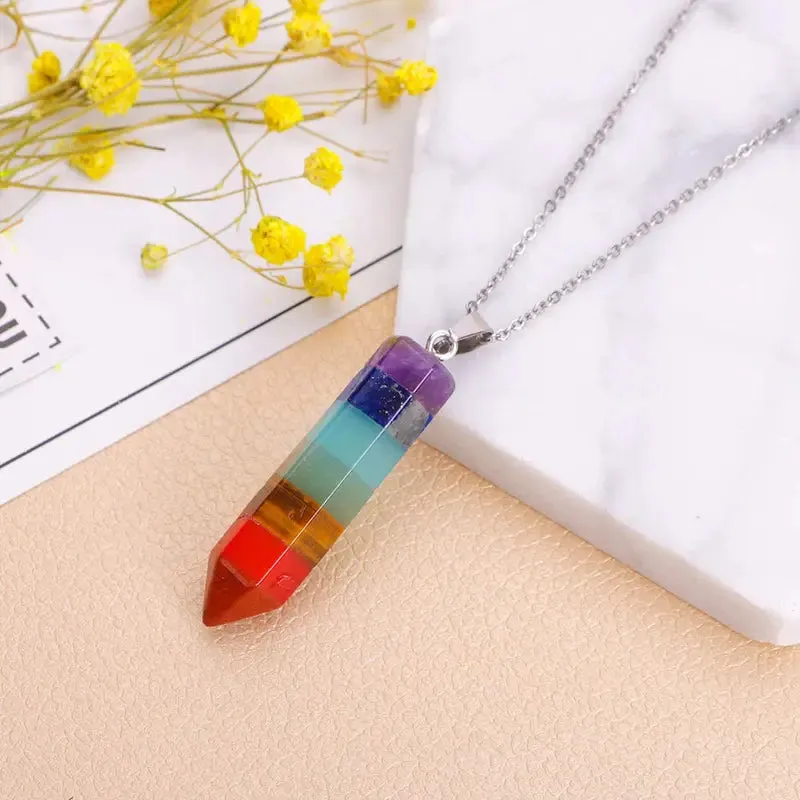 7 Chakra Gemstone Healing Pendant ~ Unisex