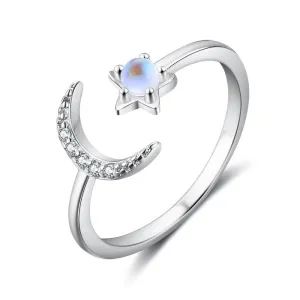 925 Sterling Silver Moon Ring