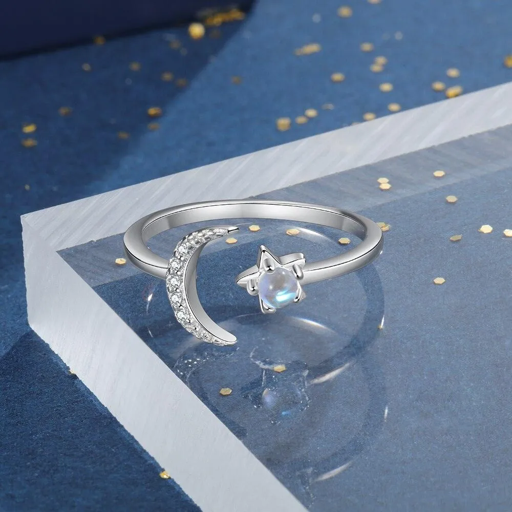 925 Sterling Silver Moon Ring