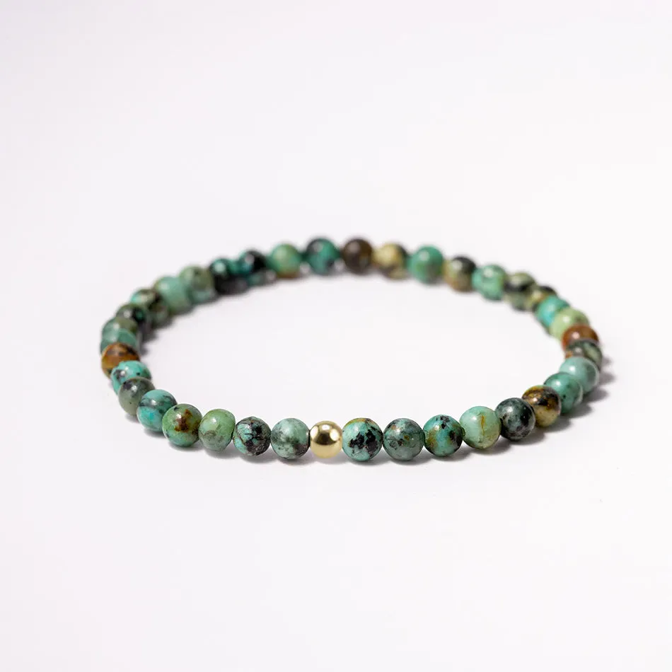 African Jasper Gemstone Bracelet 4mm