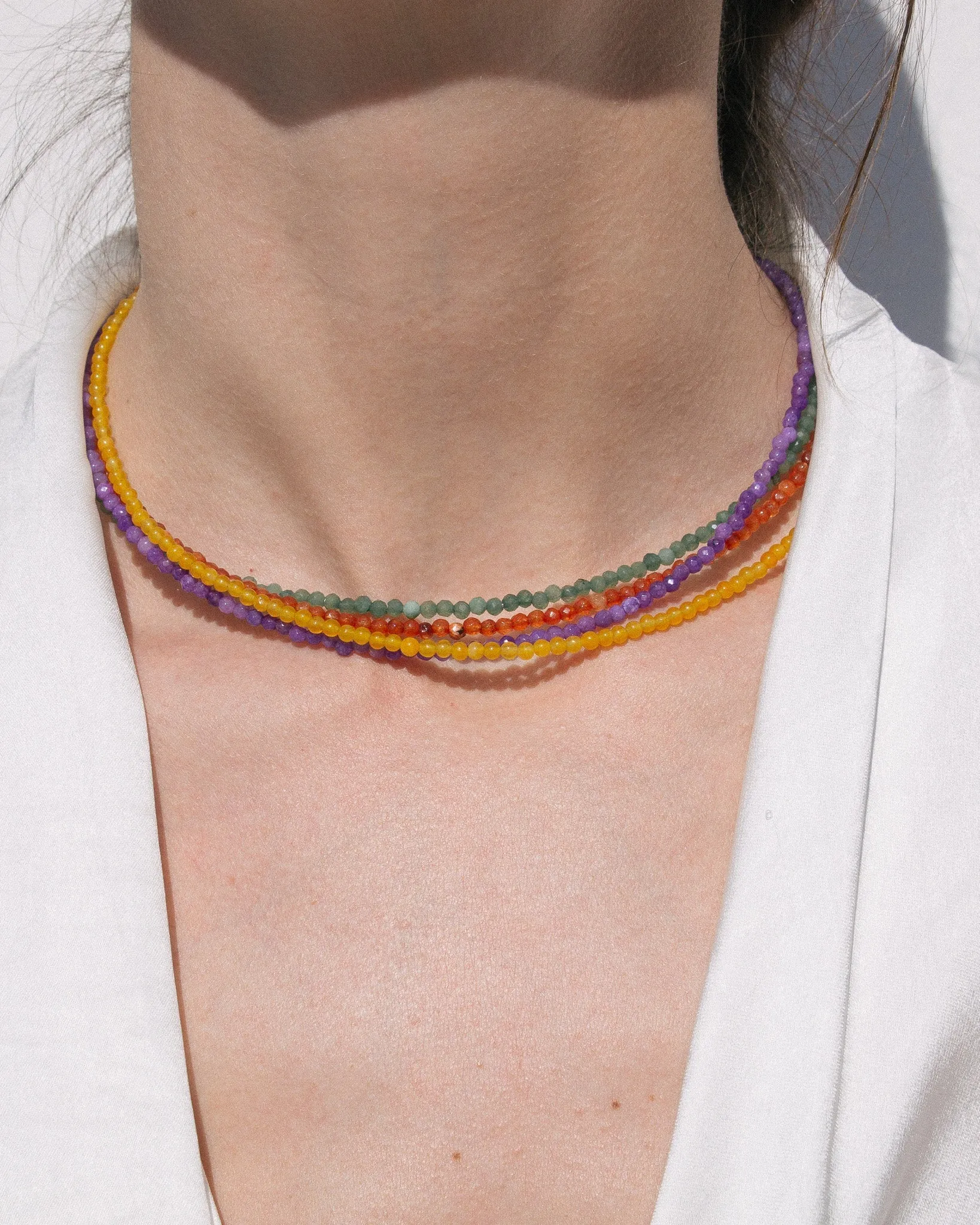 Agate Gemstone Necklace in Yellow