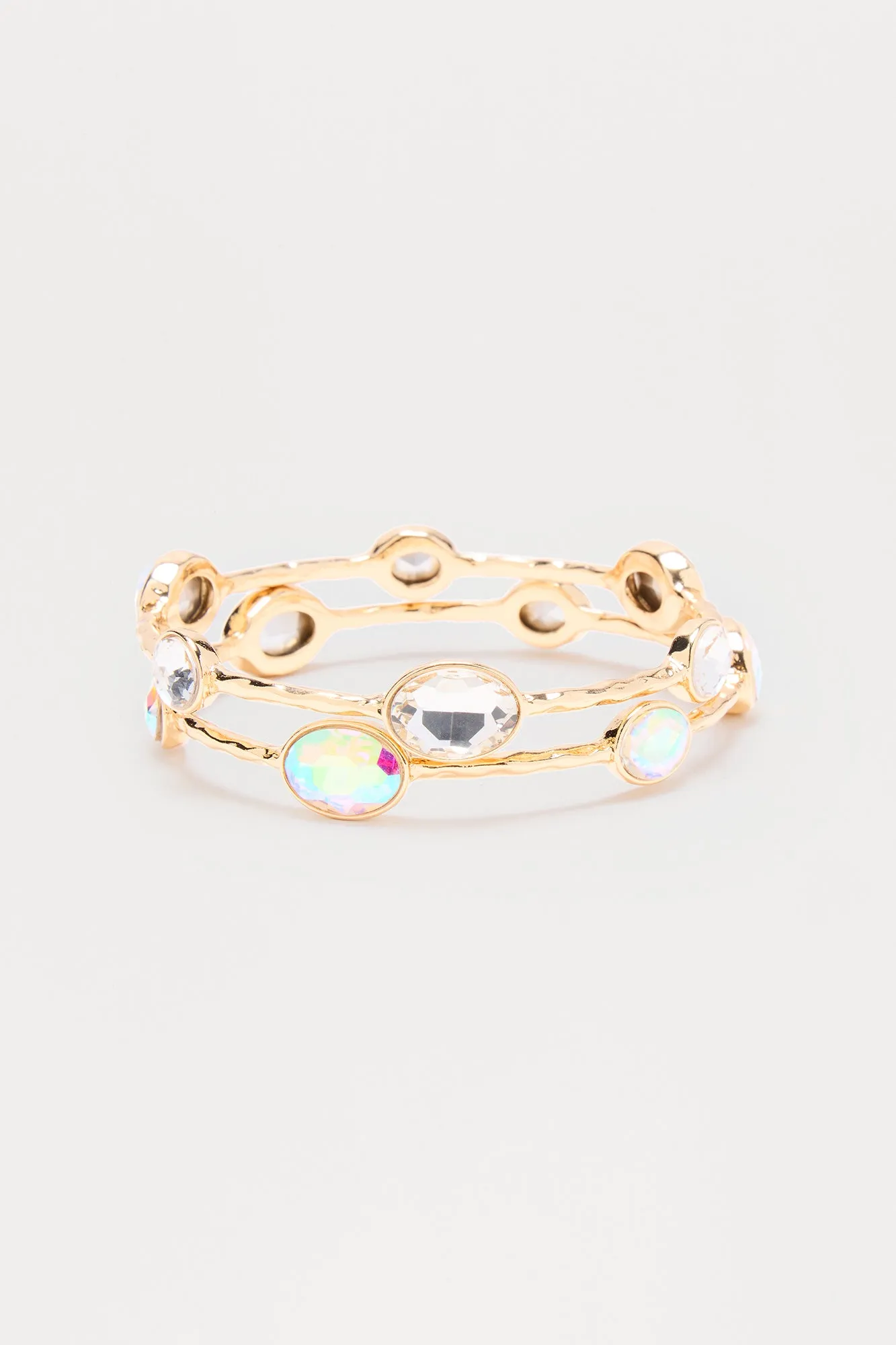 Alma Jeweled 2 Piece Bangle Set  - Gold