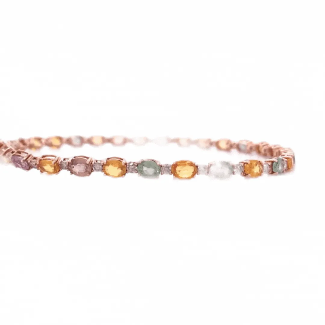 Amelia Paisley Colourstone Diamond Tennis Bracelet