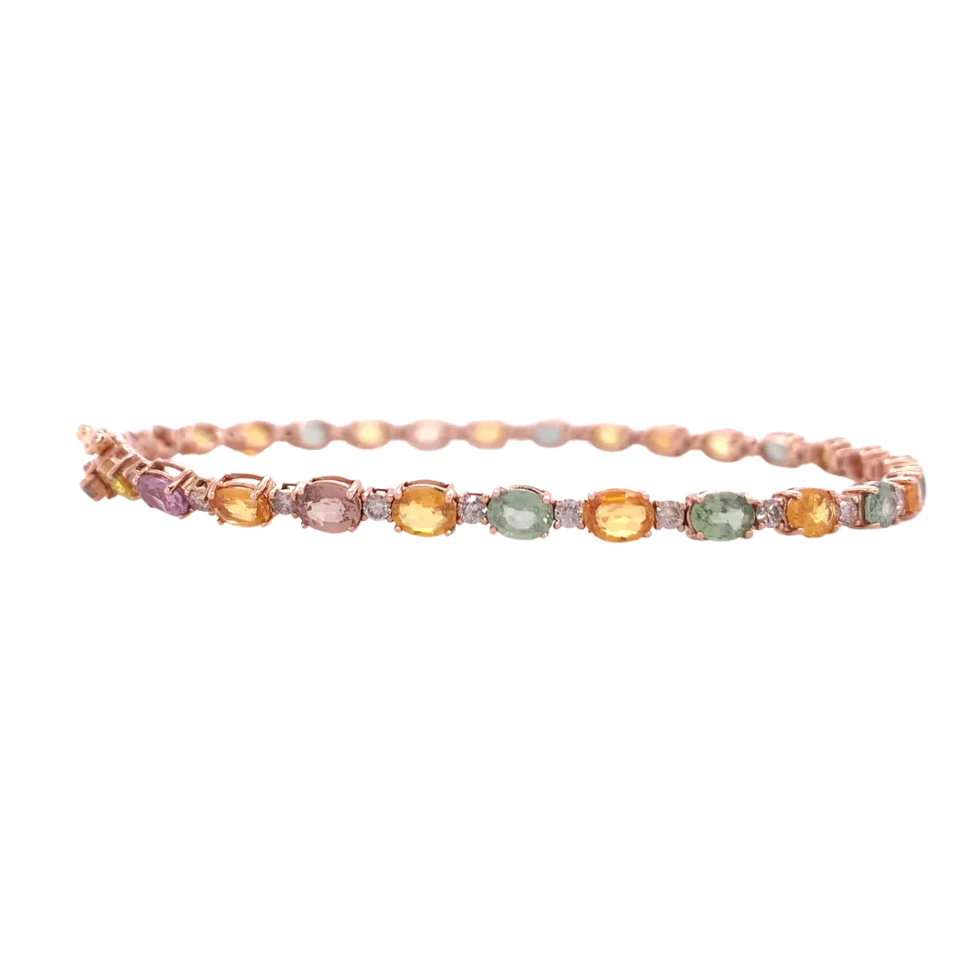 Amelia Paisley Colourstone Diamond Tennis Bracelet