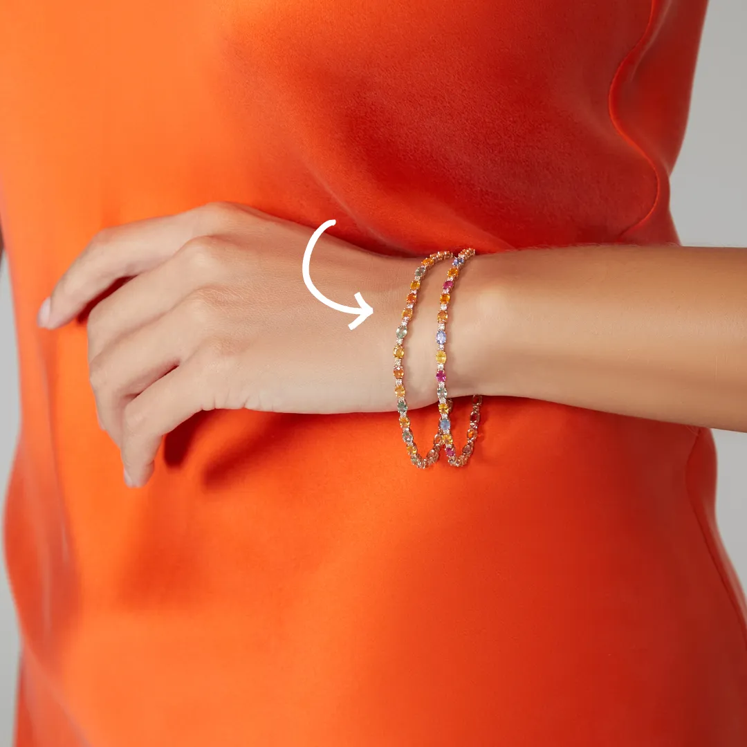 Amelia Paisley Colourstone Diamond Tennis Bracelet