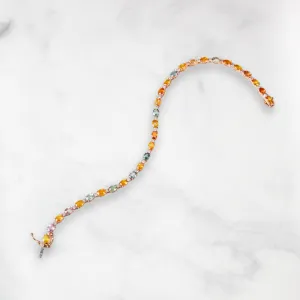 Amelia Paisley Colourstone Diamond Tennis Bracelet