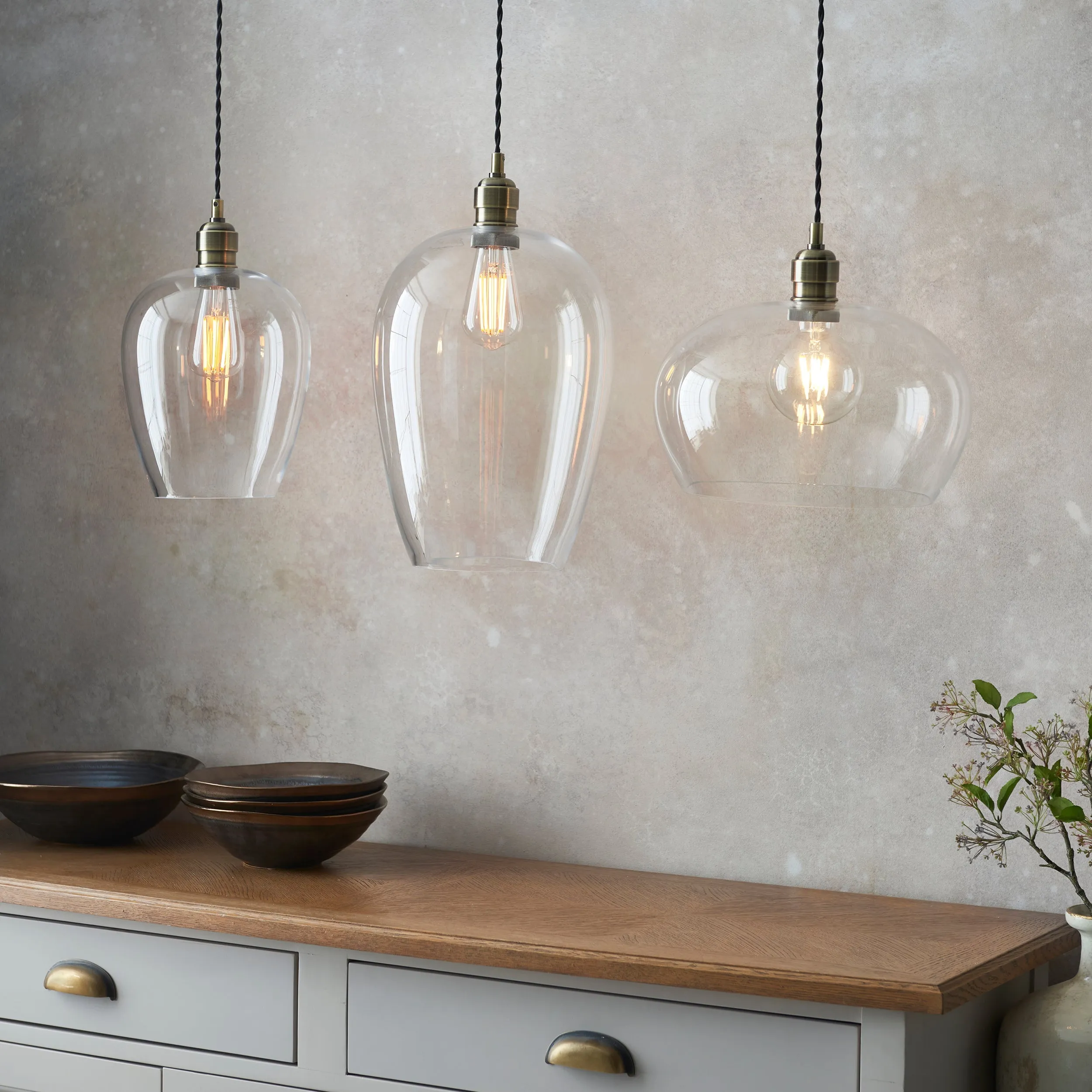 Amos Lucid Pendant Antique Brass Large
