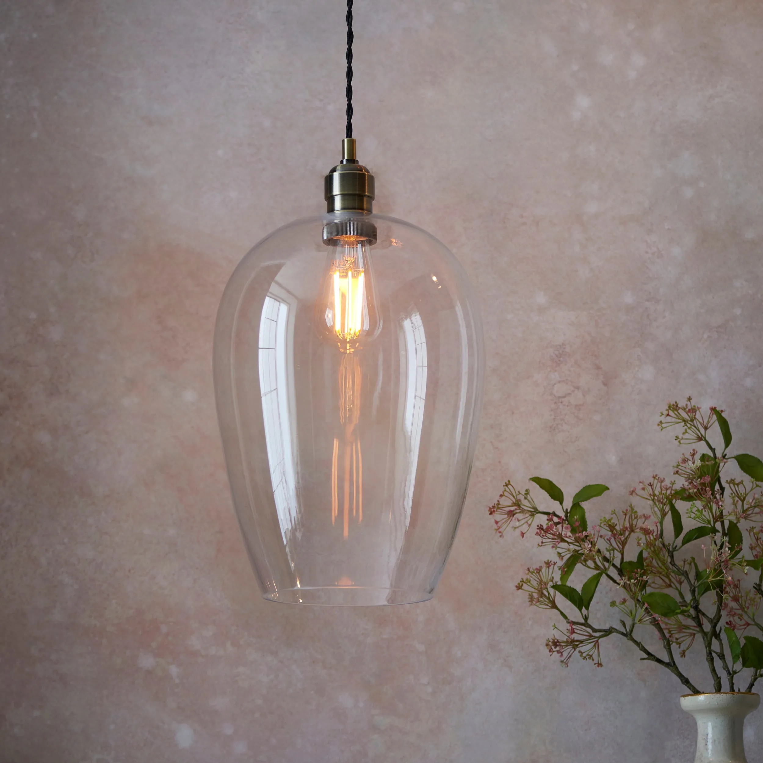 Amos Lucid Pendant Antique Brass Large