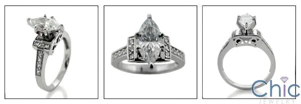 Anniversary 1 Ct marquise Pave Cubic Zirconia Cz Ring
