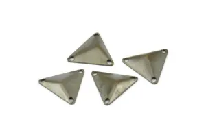 Antique Brass Pyramid, 150 Antique Brass Triangle Cambered Pyramids With 3 Holes, Findings, Bead Caps, Tags (14mm) K098