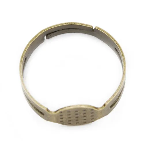 Antique Bronze, Adjustable Ring Blanks Base with 8mm pad ,Sold 100PCS  Per Lot