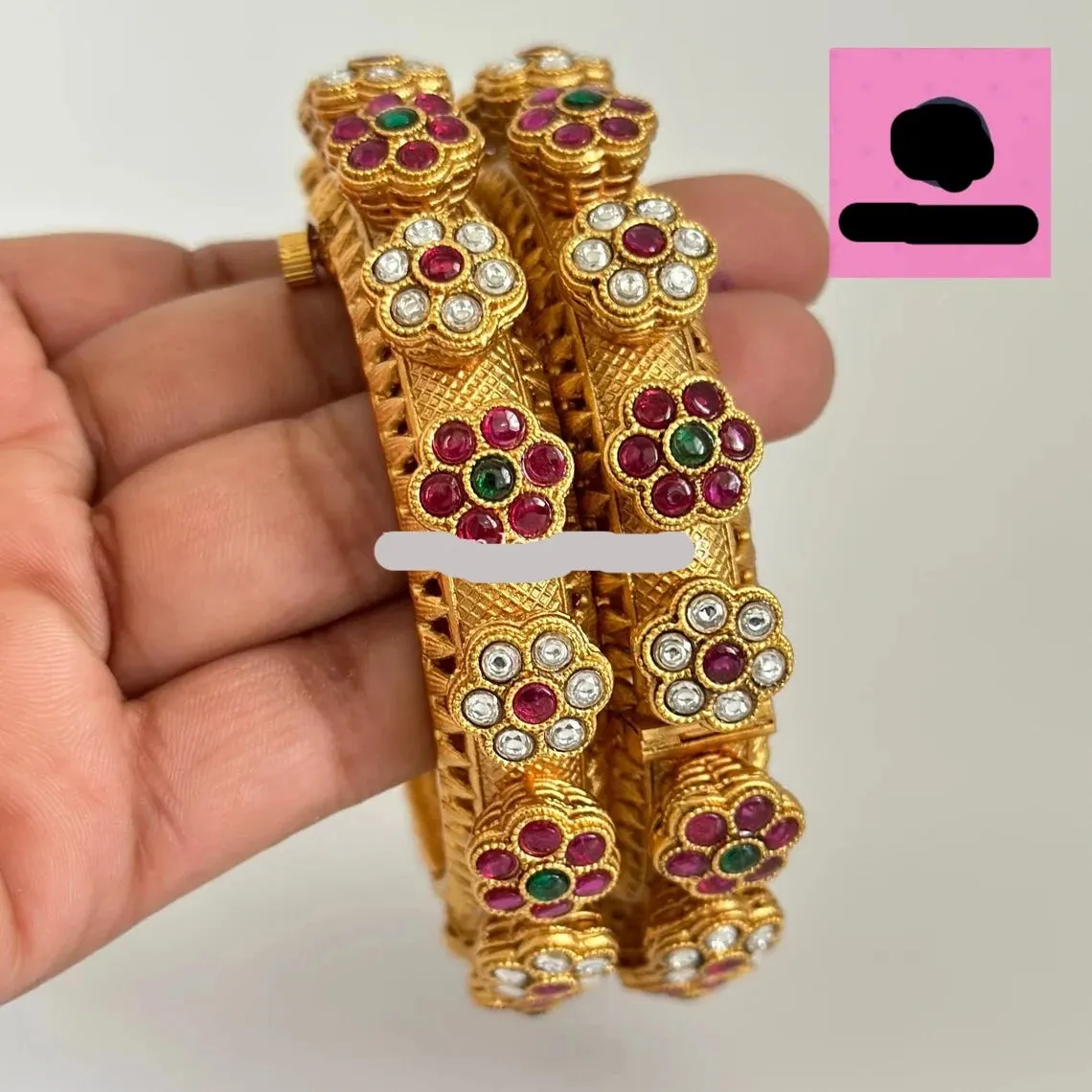 Antique Pacheli Openable South Indian Bangles