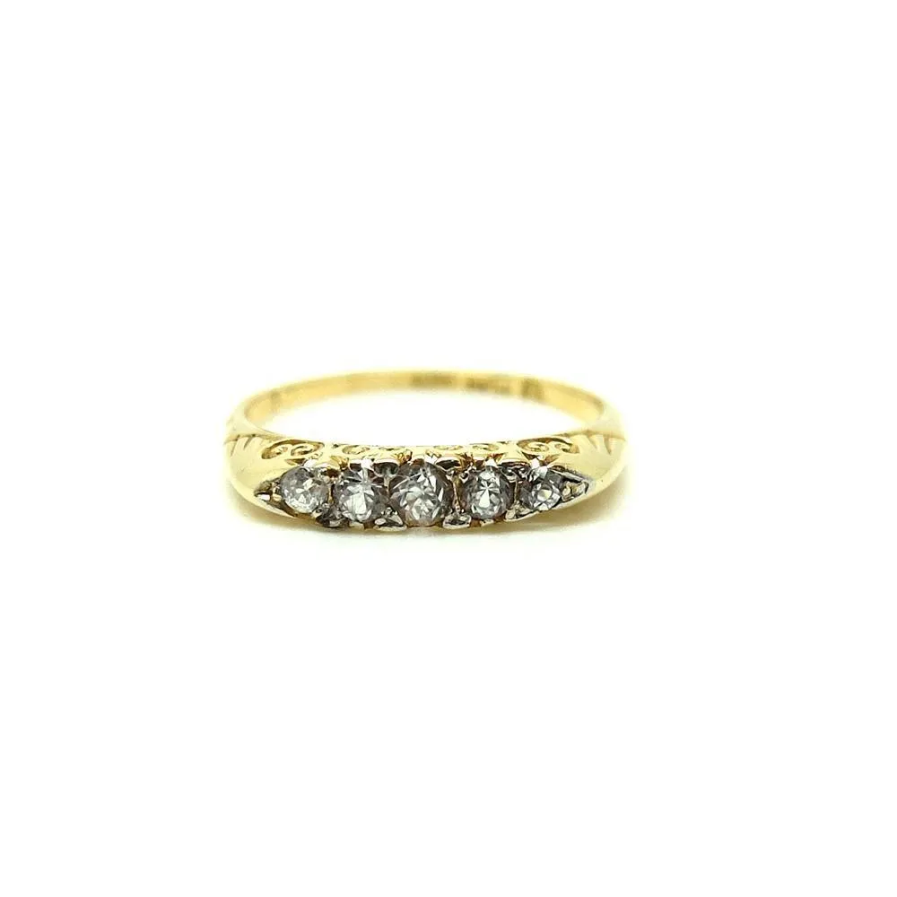 Antique Victorian 1849 Diamond & 18ct Gold Gemstone Engagement Ring | 0 / 7.5
