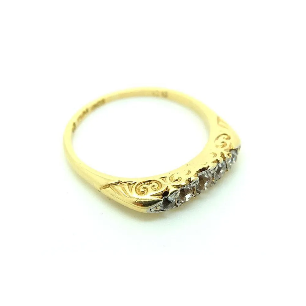 Antique Victorian 1849 Diamond & 18ct Gold Gemstone Engagement Ring | 0 / 7.5