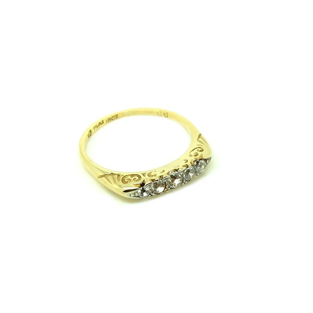 Antique Victorian 1849 Diamond & 18ct Gold Gemstone Engagement Ring | 0 / 7.5