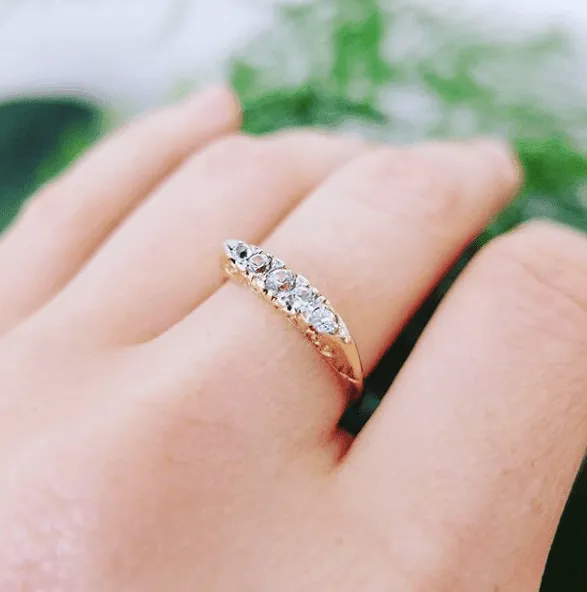 Antique Victorian 1849 Diamond & 18ct Gold Gemstone Engagement Ring | 0 / 7.5