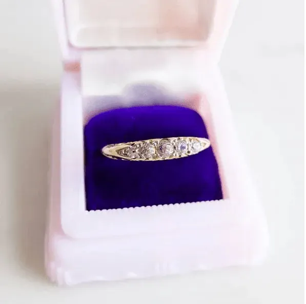 Antique Victorian 1849 Diamond & 18ct Gold Gemstone Engagement Ring | 0 / 7.5