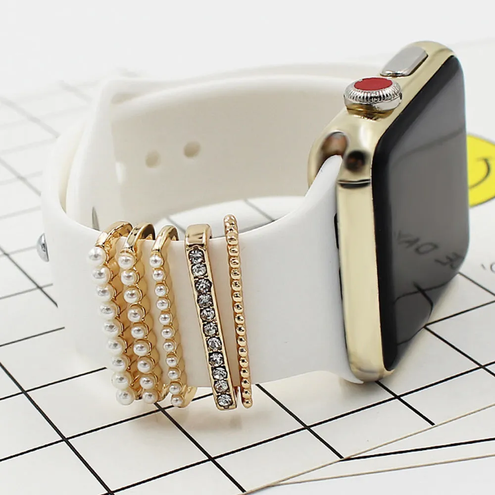 Apple Watch Band Charm Pearl Decorative Rings Loops Charms Watch Band Jewelry Accessory