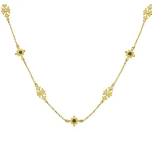 AYLLU Gold Plated Necklace with Chrome Diopside