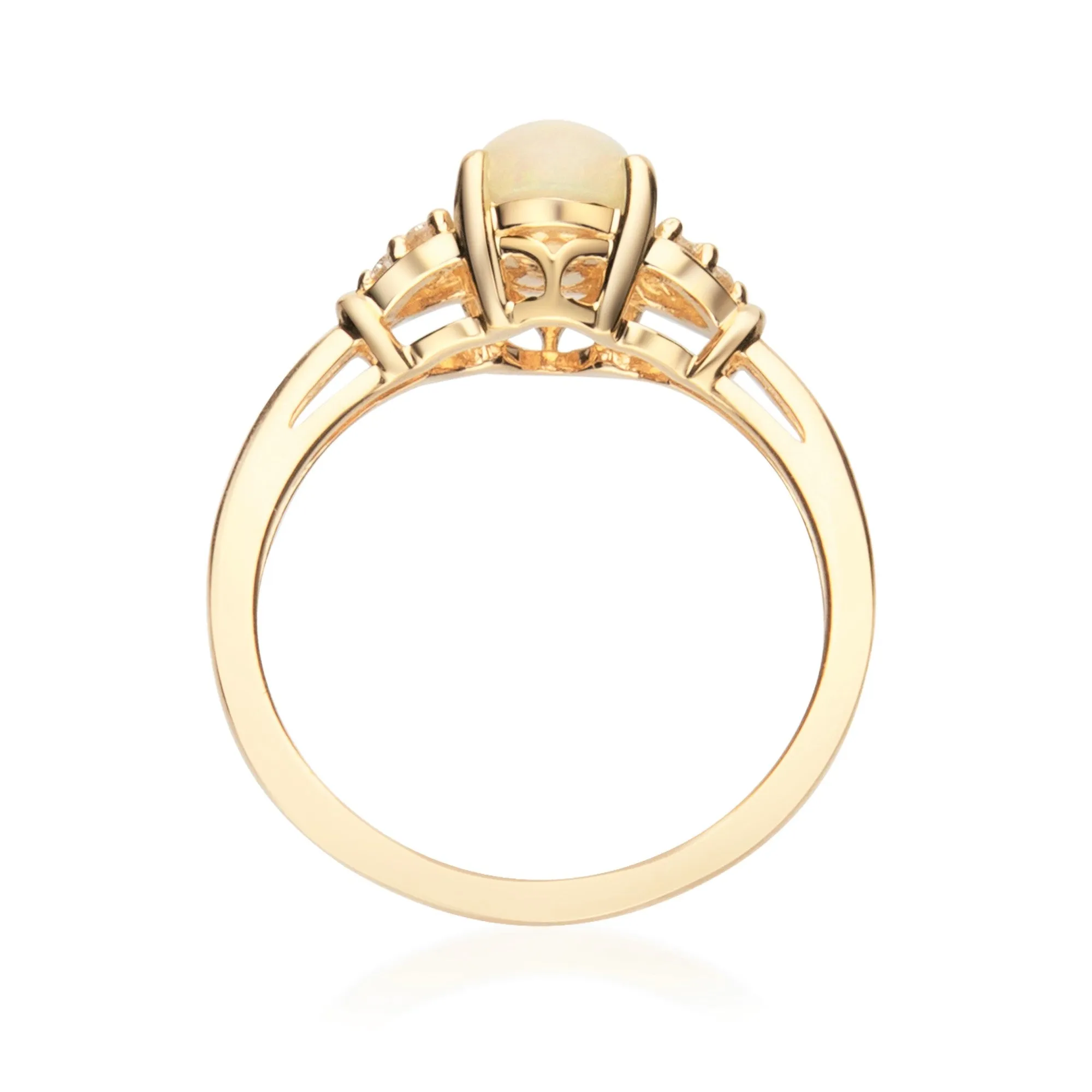 Bailee 10K Yellow Gold Oval-Cut Natural African Opal Ring