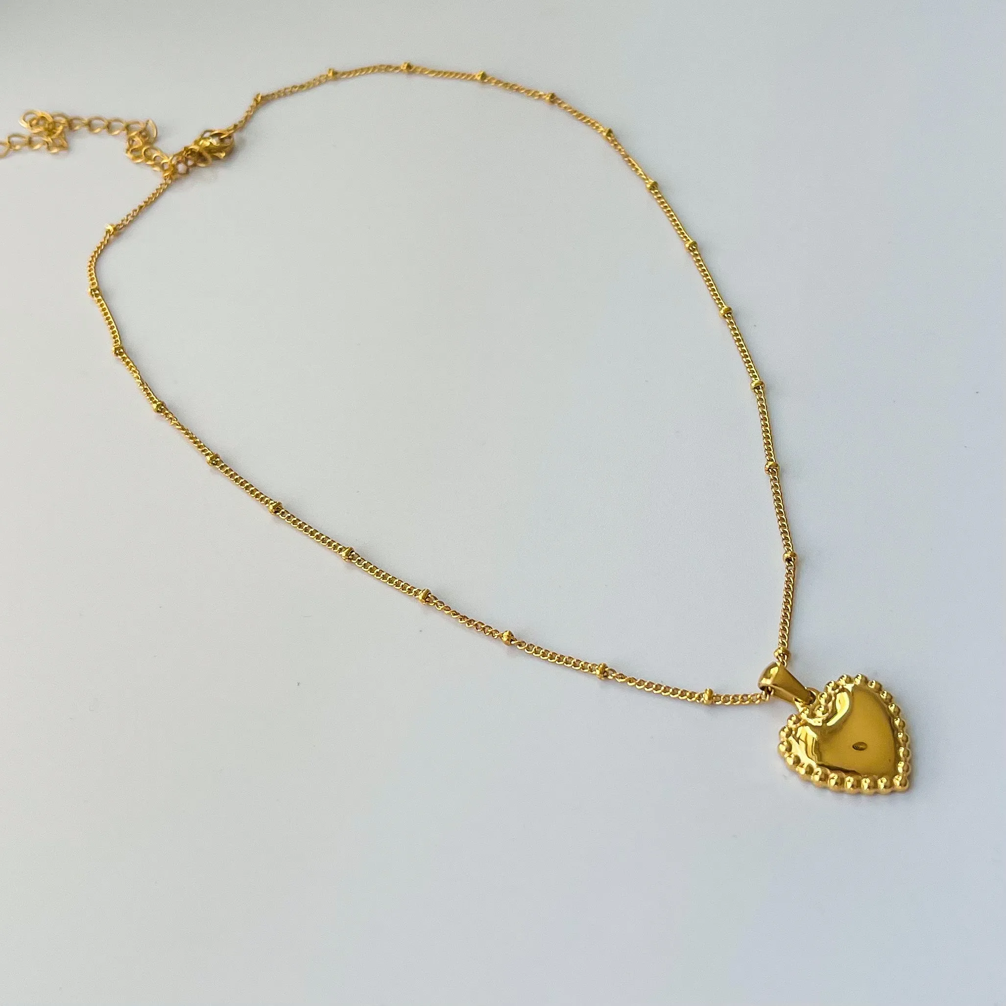 Beaded Heart Pendant Necklace