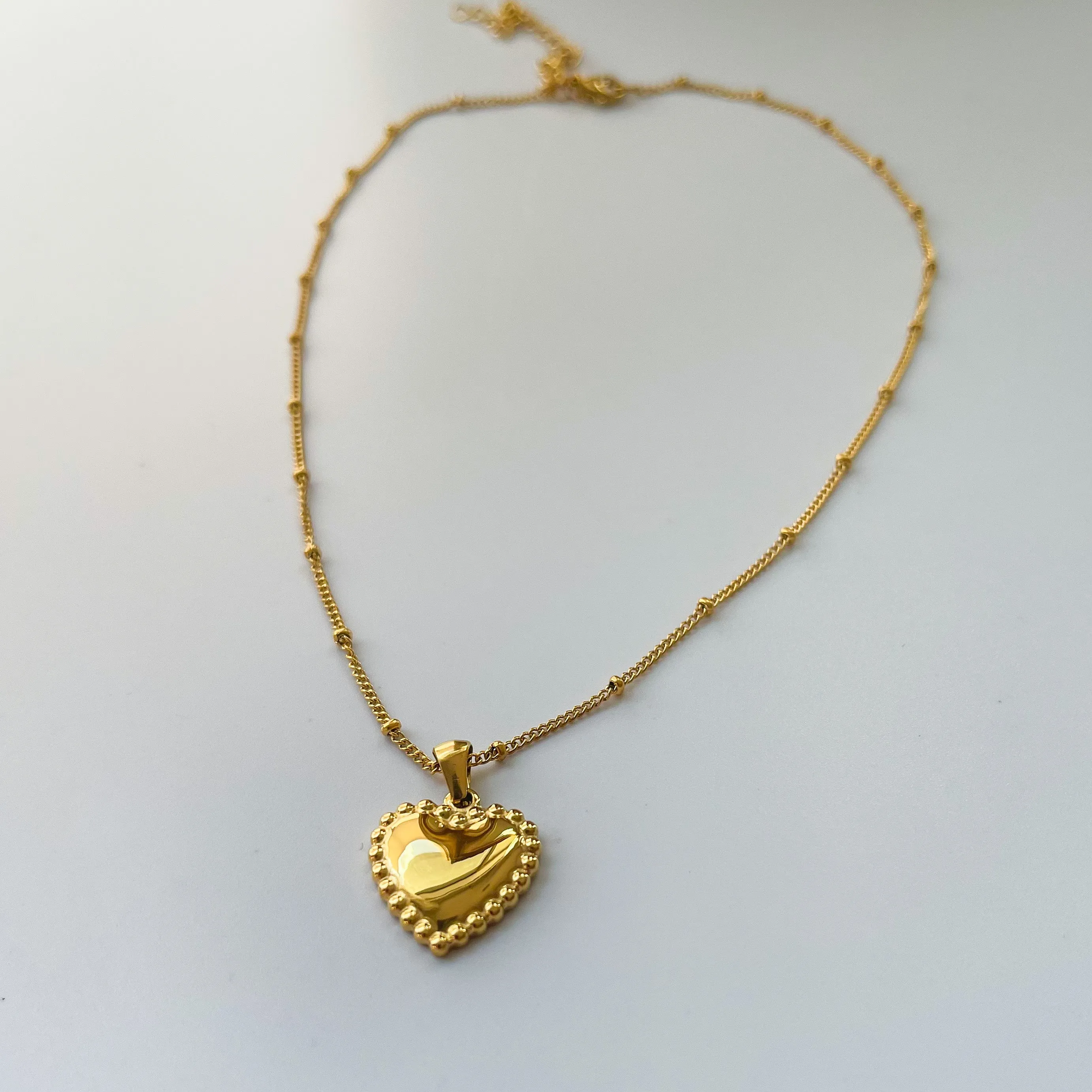 Beaded Heart Pendant Necklace